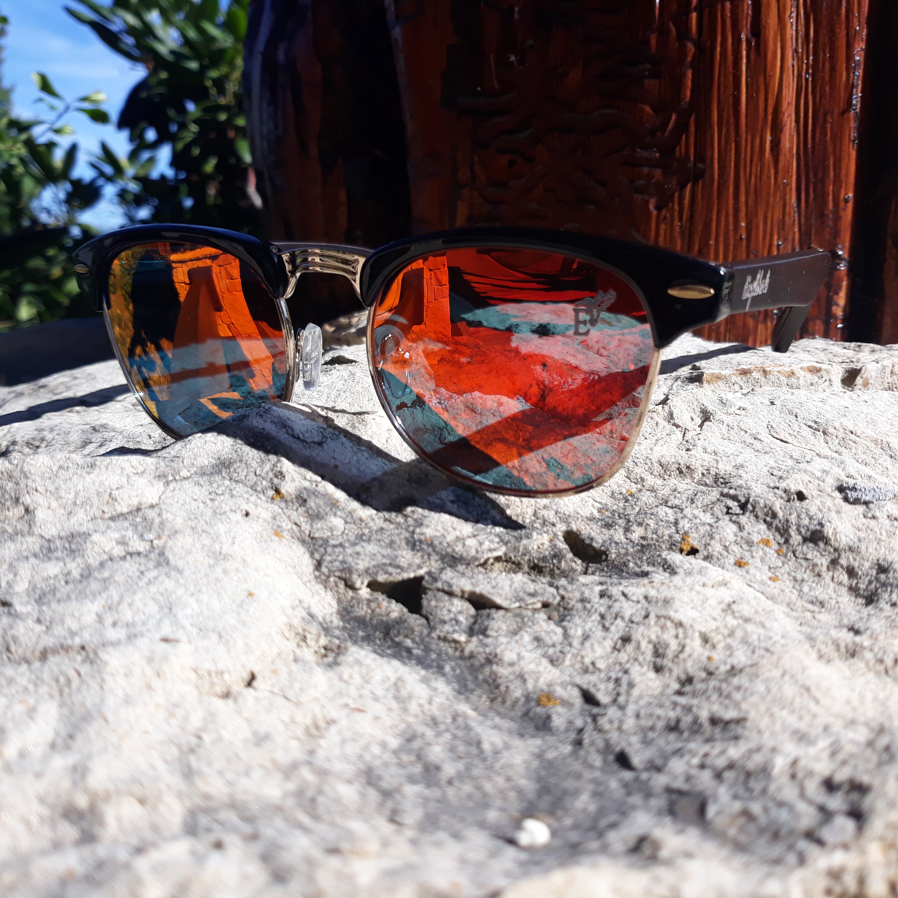 Black Bamboo Club Sunglasses, Polarized Sunset Lenses, HandCrafted - The Trendy Accessories Store
