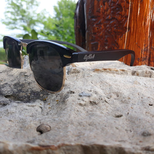 Midnight Black Bamboo Club Sunglasses, Polarized, HandCrafted - The Trendy Accessories Store