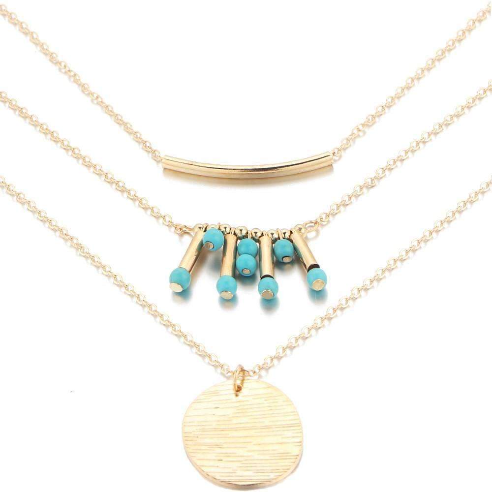 Turquoise Multilayer Necklace - The Trendy Accessories Store