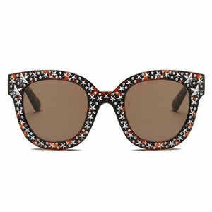 Tortoiseshell Star Rhinestone Sunglasses - The Trendy Accessories Store