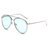 Blue Glitter Aviator Sunglasses