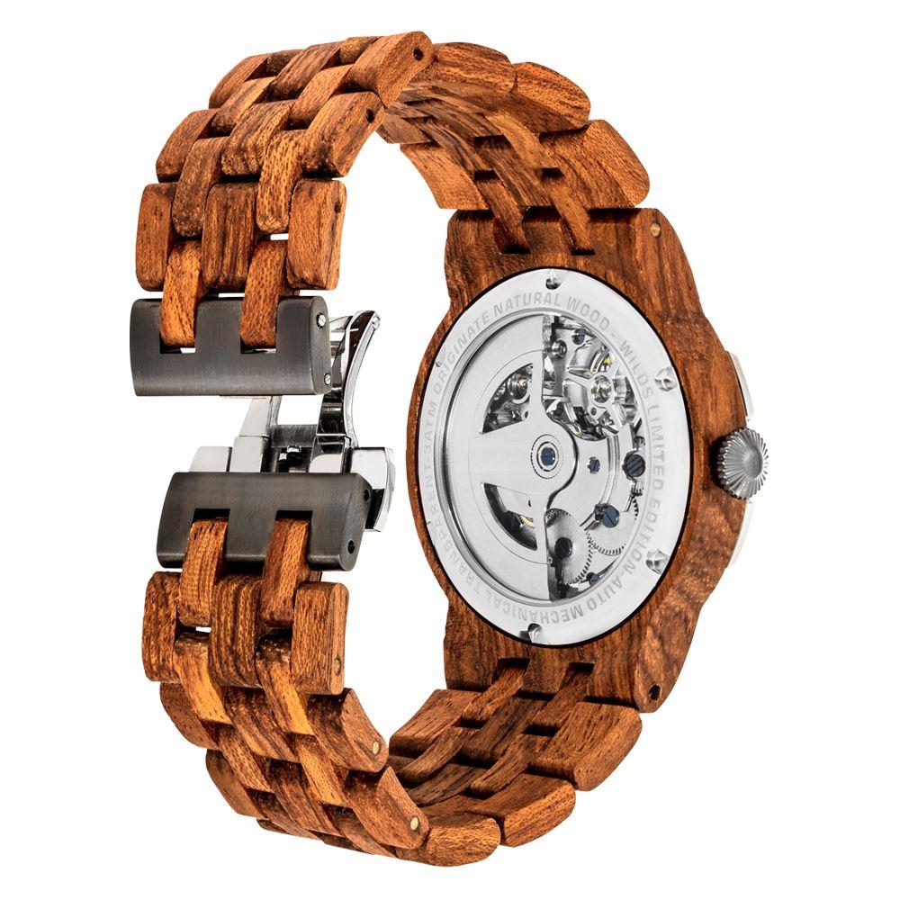 Men's Dual Wheel Automatic Kosso Wood Watch - For High End Watch - The Trendy Accessories Store
