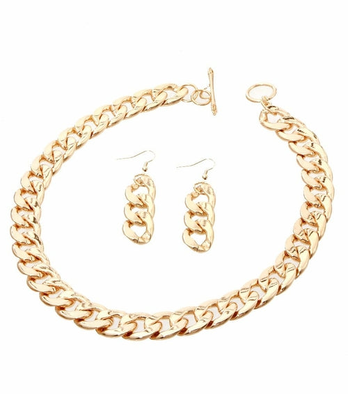Toggle Chain Necklace Set - Heavy! Weighs 7 oz - The Trendy Accessories Store