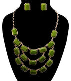 Stoned Layered Necklace Set