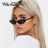Small Oval Vintage Sunglasses Women Cat Eye Brand Design Retro Skinny