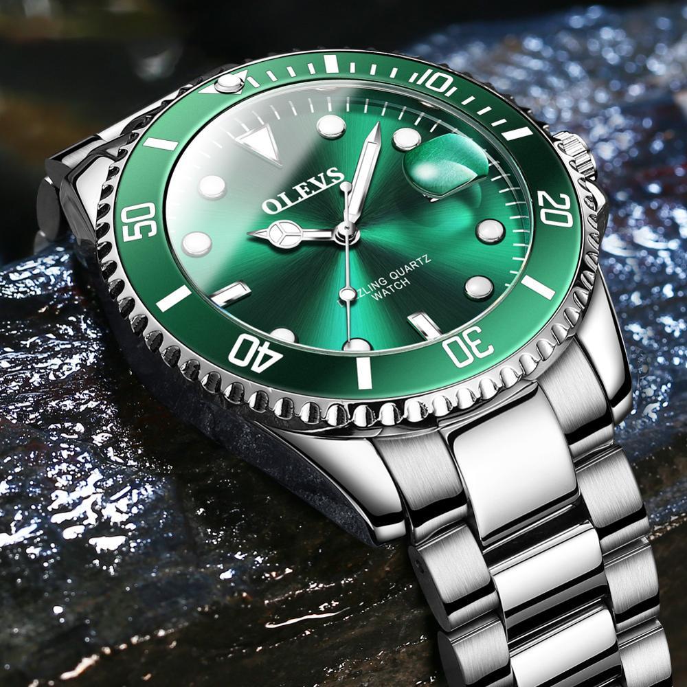 Mens Watches Top Brand Luxury Fashion Waterproof Luminous Hand Green - The Trendy Accessories Store