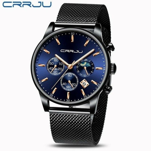 Top Luxury Men Multifunction Watches Waterproof Business Casual Quartz - The Trendy Accessories Store