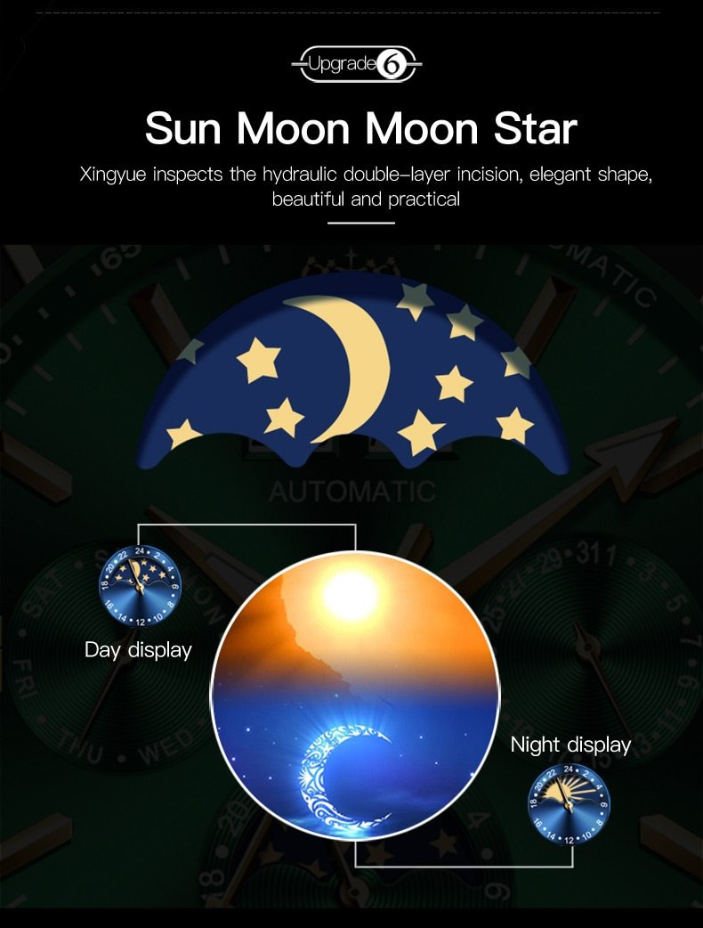 Automatic Green Luxury Stainless Steel Olves Watch - The Trendy Accessories Store