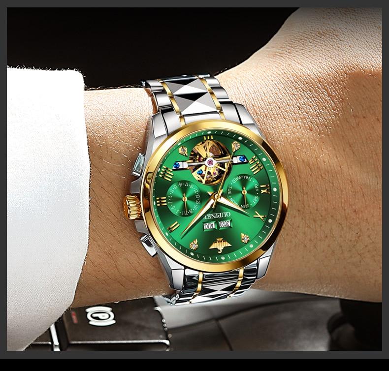 Luxury Automatic Sapphire Tungsten steel Green Watch - The Trendy Accessories Store