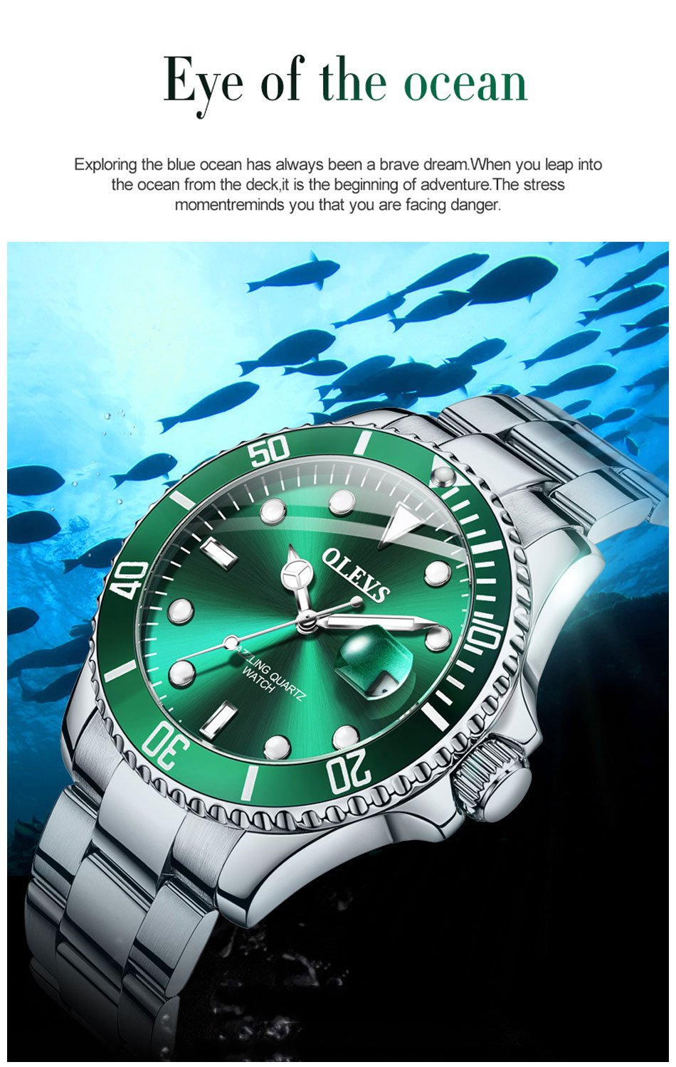 Mens Watches Top Brand Luxury Fashion Waterproof Luminous Hand Green - The Trendy Accessories Store