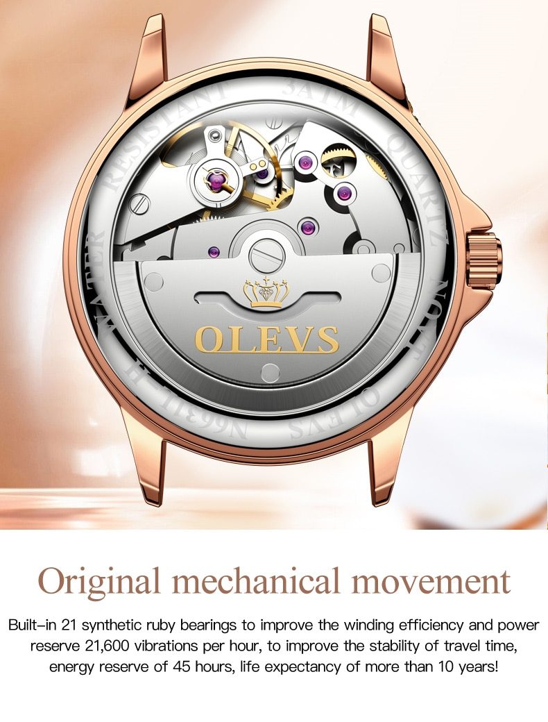 Luxury Waterproof Automatic Mechanical Gold Plated Watch - The Trendy Accessories Store