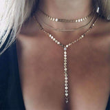 Three Layer Lariat Necklace - The Trendy Accessories Store