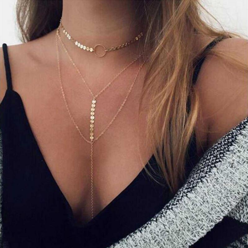 Three Layer Lariat Choker Necklace - The Trendy Accessories Store