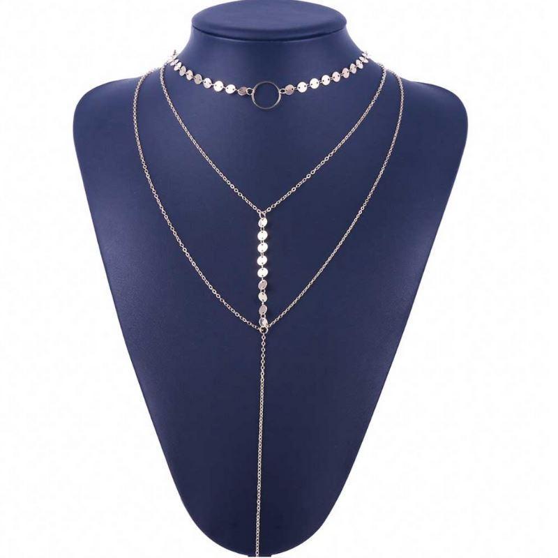 Three Layer Lariat Choker Necklace - The Trendy Accessories Store