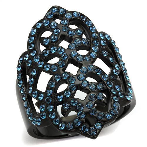 TK2481 IP Black(Ion Plating) Stainless Steel Ring - The Trendy Accessories Store