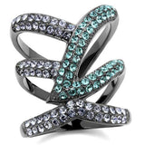 Fancy Girl Polished Black Stainless Steel Ring