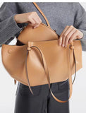 Women’s Luxury Top Handle Tote Bag – Solid Color Shoulder Handbag with Matching Small Wallet