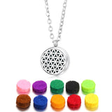 Spiral Flower Essential Oil Diffuser Necklace – 361L Stainless Steel Aromatherapy Pendant (0.47 inch)