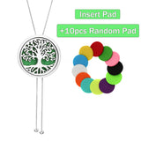 Tree of Life Aromatherapy Diffuser Necklace – 28mm Perfume Locket with Adjustable Tassel Chain