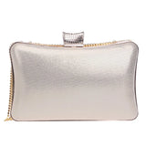 Elegant Beaded Metal Bag with Chain Shoulder Strap - Perfect for Luxury Weeding