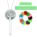 Tree of Life Aromatherapy Diffuser Necklace – 28mm Perfume Locket with Adjustable Tassel Chain