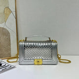 Trendy Women’s Mini Square Bag – Convertible Chain Strap Crossbody & Shoulder Purse for Stylish Moms