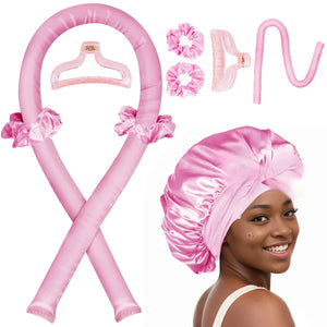 Silk Heatless Curling Headband – No-Heat Overnight Hair Rollers for Effortless Waves