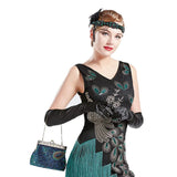 Peacock Elegance: Sequin Evening Clutch with Chain Shoulder Strap - Perfect for Banquets and Weddings
