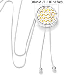 Tree of Life Aromatherapy Diffuser Necklace – 28mm Perfume Locket with Adjustable Tassel Chain