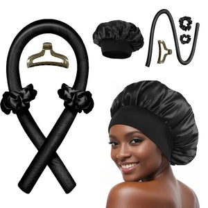 Silk Heatless Curling Headband – No-Heat Overnight Hair Rollers for Effortless Waves