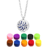Spiral Flower Essential Oil Diffuser Necklace – 361L Stainless Steel Aromatherapy Pendant (0.47 inch)