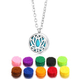 Spiral Flower Essential Oil Diffuser Necklace – 361L Stainless Steel Aromatherapy Pendant (0.47 inch)