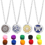 Spiral Flower Essential Oil Diffuser Necklace – 361L Stainless Steel Aromatherapy Pendant (0.47 inch)