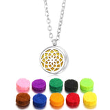 Spiral Flower Essential Oil Diffuser Necklace – 361L Stainless Steel Aromatherapy Pendant (0.47 inch)