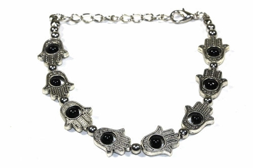 Hamsa Hands & Vibrant Bead Bracelet - The Trendy Accessories Store