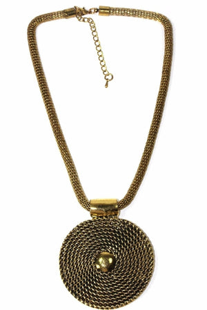 Rope Medallion Necklace & Earring Set - The Trendy Accessories Store