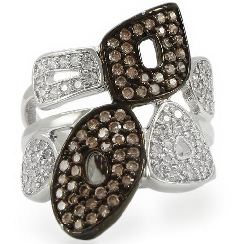 0W295 Rhodium + Ruthenium Brass Ring with AAA - The Trendy Accessories Store