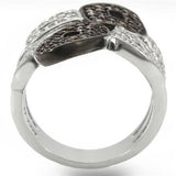 0W295 Rhodium + Ruthenium Brass Ring with AAA - The Trendy Accessories Store