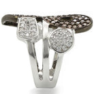 0W295 Rhodium + Ruthenium Brass Ring with AAA - The Trendy Accessories Store
