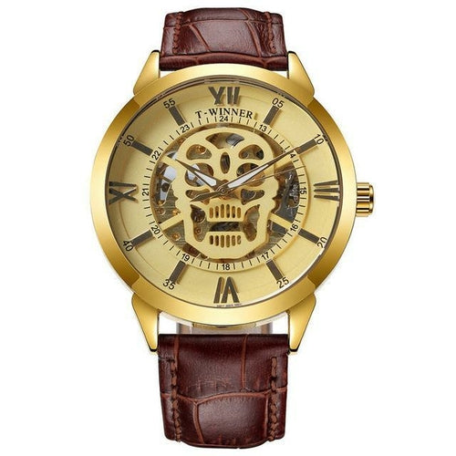 Automatic Mechanical Watch with Skull Head