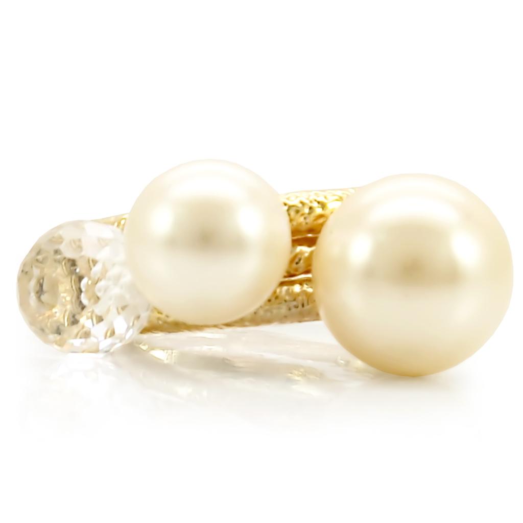 Synthetic Gold Plated Ring with Pearls - The Trendy Accessories Store