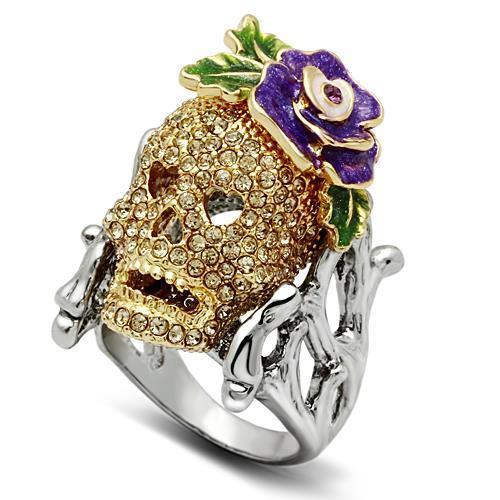 Gold Ruthenium White Metal Ring with Top - The Trendy Accessories Store