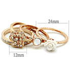3W1490 Rose Gold Brass Ring with Synthetic in - The Trendy Accessories Store