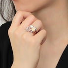 3W1490 Rose Gold Brass Ring with Synthetic in - The Trendy Accessories Store