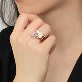 3W1490 Rose Gold Brass Ring with Synthetic in - The Trendy Accessories Store