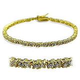 415802 Gold Brass Bracelet with AAA Grade CZ - The Trendy Accessories Store