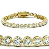 47202 Gold Brass Bracelet with AAA Grade CZ
