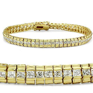 47303 Gold Brass Bracelet with AAA Grade CZ - The Trendy Accessories Store