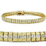 47303 Gold Brass Bracelet with AAA Grade CZ