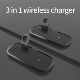 15W 3 In 1 Fast Wireless Charger For iWatch, AirPords and Iphone,